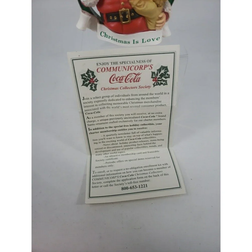 Coca-Cola Trim A Tree Collection 1938 Santa with Girl Christmas Ornament 1990